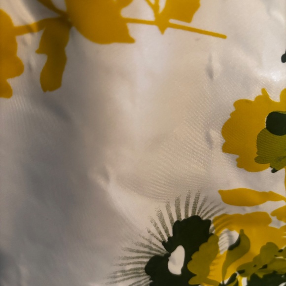 NINE CO Nylon Handbag White Florals Brown Straps Zip & Snap Closure - Picture 3 of 16